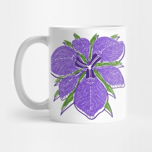 Violet Iris Flower Mug